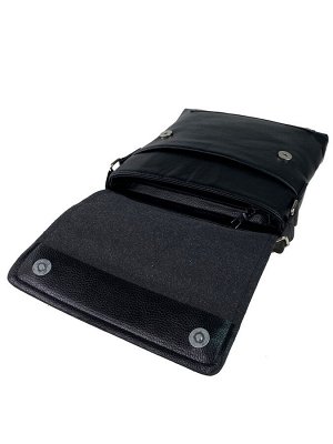 Сумка-планшет из фактурной искусственной кожи, цвет чёрный