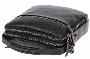 Классическая мужская сумка из натуральной кожи, цвет чёрный
