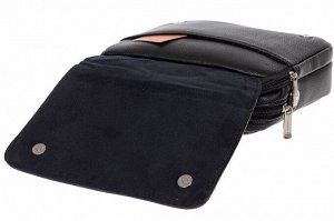 Мужская сумка-почтальонка из экокожи, цвет чёрный