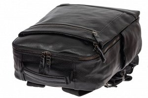 Мужской городской рюкзак из экокожи, цвет чёрный