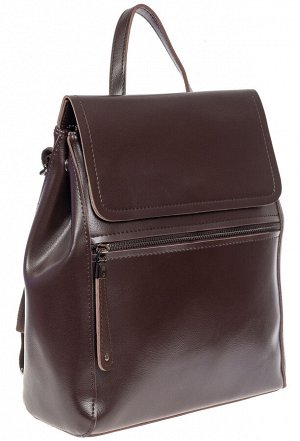 Кожаный женский рюкзак, цвет шоколад