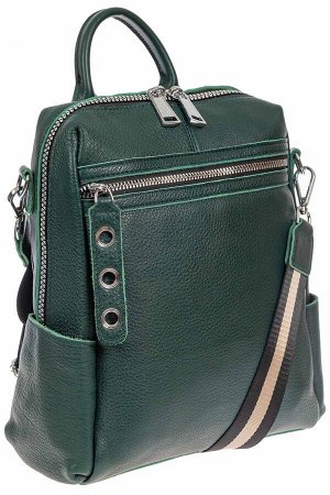 Женский рюкзак-трансформер из натуральной кожи, цвет зелёный