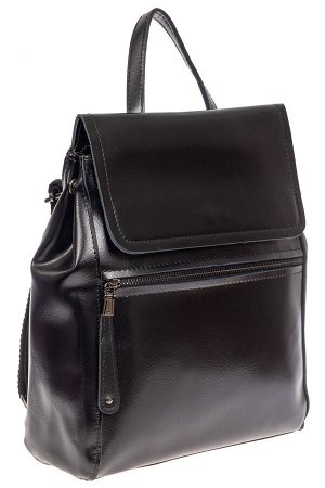Кожаный женский рюкзак, цвет чёрный графит