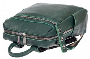 Женский рюкзак-трансформер из натуральной кожи, цвет зелёный