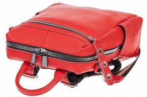 Женский рюкзак-трансформер из натуральной кожи, цвет красный