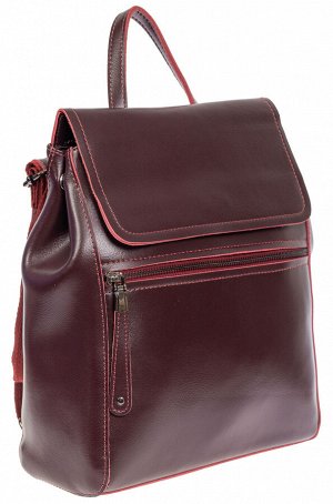 Кожаный женский рюкзак, цвет бордовый