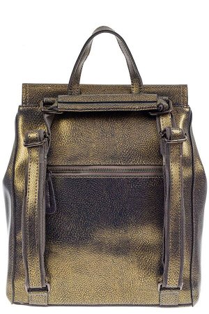 Кожаный женский рюкзак, цвет золотой