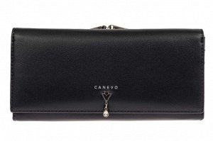 Полноразмерный женский кошелёк с ювелирным украшением, цвет чёрный