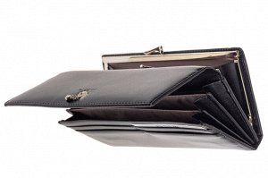 Полноразмерный женский кошелёк с ювелирным украшением, цвет чёрный