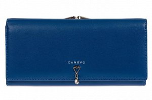 Полноразмерный женский кошелёк с ювелирным украшением, цвет синий