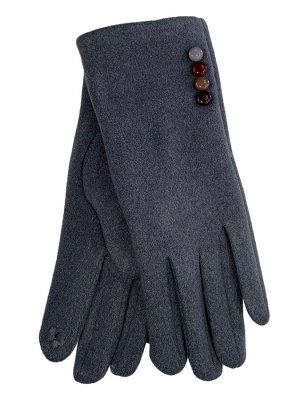 Женские утеплённые перчатки из велюра с декором, цвет серый