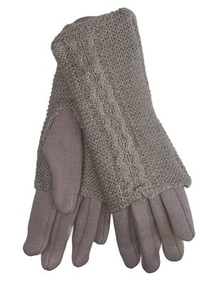 Женские текстильные перчатки с шерстяными митенками, цвет пудра