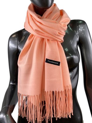 Однотонный шарф-палантин из кашемира, цвет лососевый