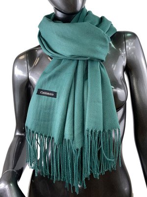 Однотонный шарф-палантин из кашемира, цвет бирюзово-зелёный