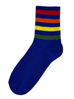Высокие полосатые носки из хлопка, цвет синий