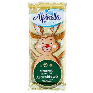 Шоколад  ALPINELLA молочный с арахисом 90 г