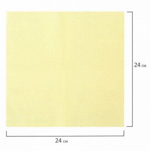 Салфетки бумажные, 250 шт., 24х24 см, ЛАЙМА, желтые (пастель), 100% целлюлоза, 111948
