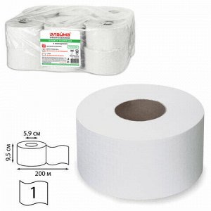 Бумага туалетная 200 м, LAIMA (Система Т2), ADVANCED, 1-слойная, цвет белый, КОМПЛЕКТ 12 рулонов, 126093