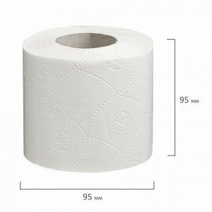 Бумага туалетная бытовая, спайка 4 шт., 2-х слойная (4х19 м), ЛАЙМА, белая, 126904