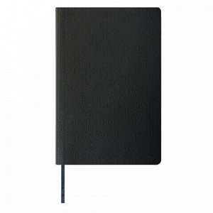 Ежедневник BRAUBERG недатированный, А5, 135х200 мм, "Stylish", под фактурную кожу, 160 л., интегральная обложка, черный срез, черный, 126224