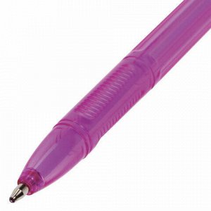 Ручка шариковая BRAUBERG &quot;X-333&quot; VIOLET, ФИОЛЕТОВАЯ, корпус тонированный фиолетовый, узел 0,7 мм, линия письма 0,35 мм, 142833
