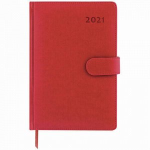 Ежедневник датированный 2021 А5 (148х218 мм) GALANT "Ritter", кожзам, красный, 111517