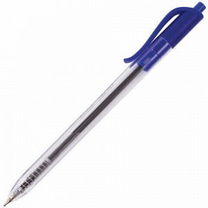 Ручка шариковая масляная автоматическая BRAUBERG "Extra Glide R", СИНЯЯ, трёхгранный корпус, узел 0,7 мм, линия письма 0,35 мм, 142932
