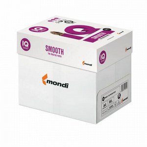 Бумага офисная IQ SMOOTH, А4, 80 г/м2, 500 л., марка А+, Mondi, белизна 170%