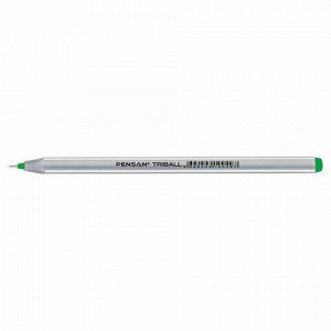 Ручка шариковая масляная PENSAN "Triball", ЗЕЛЕНАЯ, трехгранная, узел 1 мм, линия письма 0,5 мм, 1003/12