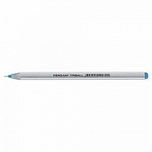 Ручка шариковая масляная PENSAN "Triball", ГОЛУБАЯ, трехгранная, узел 1 мм, линия письма 0,5 мм, 1003/12