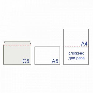 Конверты С5 (162х229 мм) клей, "Куда-Кому", 80 г/м2, КОМПЛЕКТ 50 шт., клапан автомат, внутренняя запечатка, 251.50