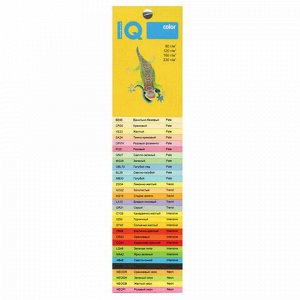 Бумага цветная IQ color БОЛЬШОЙ ФОРМАТ (297х420 мм), А3, 120 г/м2, 250 л., интенсив, канареечно-желтая, CY39