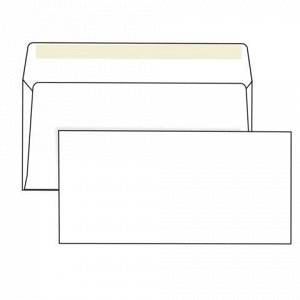 Конверты Е65 (110х220 мм), клей, 80 г/м2, КОМПЛЕКТ 1000 шт.