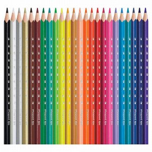 Карандаши цветные MAPED (Франция) "Pulse", 24 цвета, пластиковые, трехгранные, заточенные, европодвес, 862254