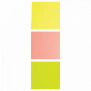 Блок самоклеящийся (стикеры), BRAUBERG, НЕОНОВЫЙ, 76х76 мм, 3 цвета х 50 листов, 124809
