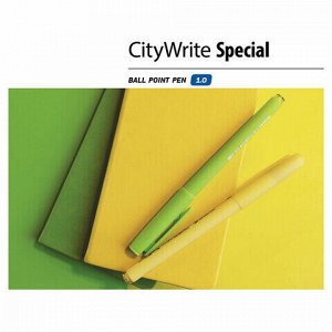 Ручка шариковая масляная BRUNO VISCONTI CityWrite, СИНЯЯ, Special, узел 1 мм, линия письма 0,8 мм, 20-0024