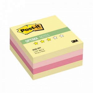 Блок самоклеящийся (стикер) POST-IT ORIGINAL "Осень", 76х76 мм, 400 л., ассорти, 2028-OPY