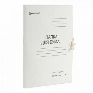 Папка для бумаг с завязками картонная мелованная BRAUBERG, 280 г/м2, до 200 листов, 110924