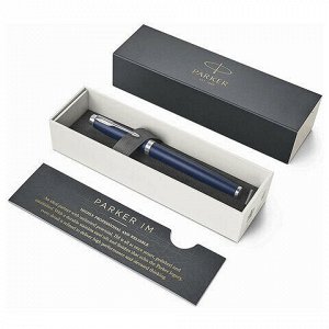 Ручка перьевая PARKER &quot;IM Core Matte Blue CT&quot;, корпус темно-синий лак, хромированные детали, синяя, 1931647