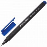 Ручка капиллярная (линер) BRAUBERG &quot;Carbon&quot;, СИНЯЯ, металлический наконечник, трехгранная, линия письма 0,4 мм, 141522