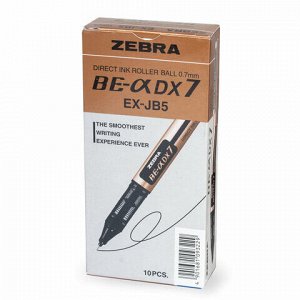 Ручка-роллер ZEBRA "Zeb-Roller DX7", СИНЯЯ, корпус золотистый, узел 0,7 мм, линия письма 0,35 мм, EX-JB3-BL, EX-JB5-BL