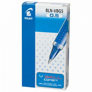 Ручка-роллер с грипом PILOT &quot;V-Ball Grip&quot;, СИНЯЯ, корпус с печатью, узел 0,5 мм, линия письма 0,3 мм, BLN-VBG-5