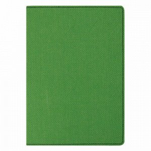Блокнот А5 (148x213 мм), BRAUBERG "Tweed", 112 л., гибкий, под ткань, линия, темно-зеленый, 110964