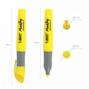 Текстовыделитель BIC "Highlighter XL", ЖЕЛТЫЙ, линия 1,7-5,1 мм, 891396