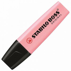 Текстовыделитель STABILO "Boss Pastel", РОЗОВЫЙ, линия 2-5 мм, 70/129