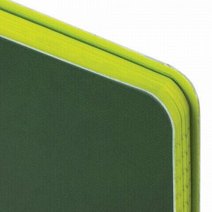 Блокнот в клетку А5 (148x218 мм), 80 л., под кожу темно-зеленый BRAUBERG "Metropolis Mix", 111037