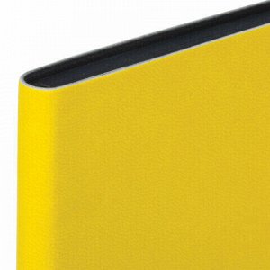 Блокнот А5 (148x218 мм), BRAUBERG "Metropolis Mix", гибкий, под кожу 80 л., желтый, 111038