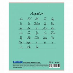 Тетрадь 12 л. BRAUBERG "ЭКО", линия, обложка плотная мелованная бумага, ЗЕЛЕНАЯ ПАСТЕЛЬНАЯ, 105673