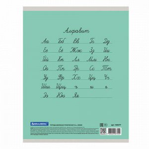 Тетрадь 18 л. BRAUBERG &quot;ЭКО&quot;, линия, обложка плотная мелованная бумага, ЗЕЛЕНАЯ ПАСТЕЛЬНАЯ, 105677