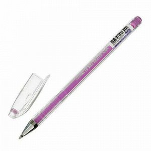 Ручка гелевая CROWN "Hi-Jell Pastel", ФИОЛЕТОВАЯ ПАСТЕЛЬ, 0,8 мм, линия письма 0,5 мм, HJR-500P